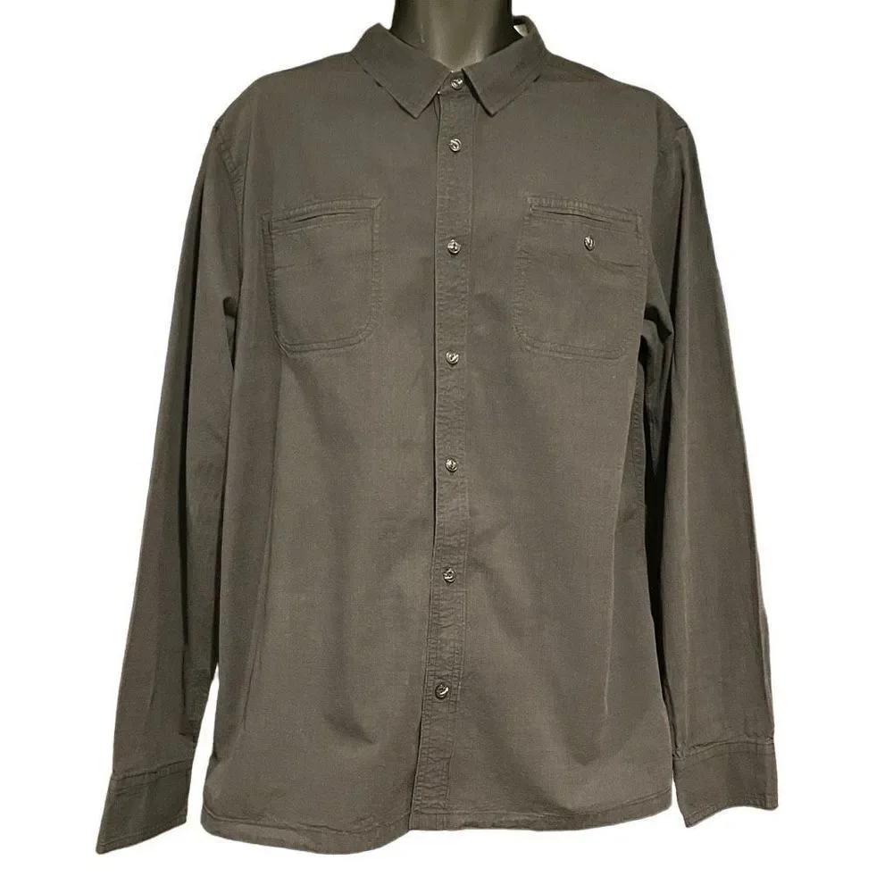 Levi’s Dark Gray Dress Button Up Down Shirt Men’s XL